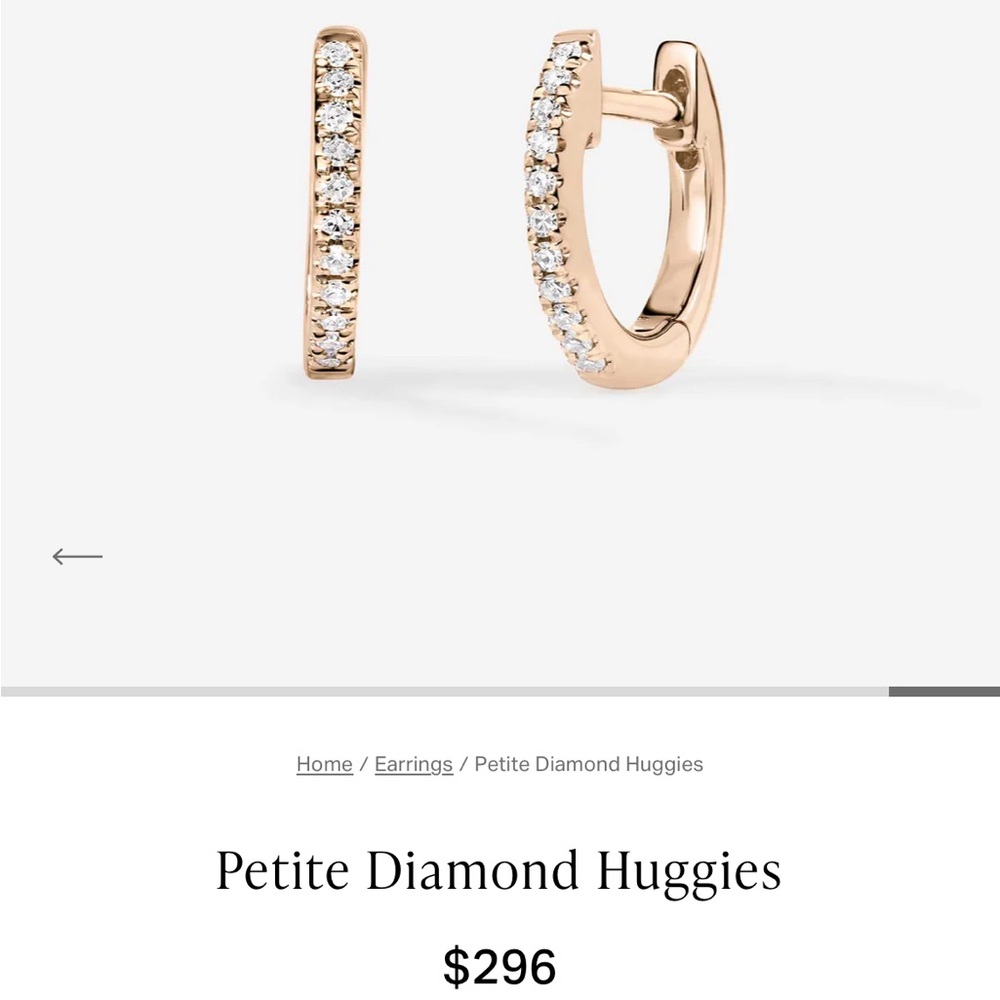 Ring Concierge 14k Rose Gold Pavé Huggie Earrings - Picture 3 of 3